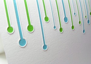 Abstract Falling Drops Embossed Card