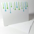 Abstract Falling Drops Embossed Card