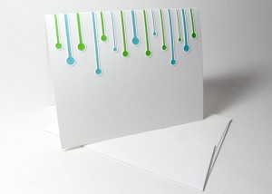 Abstract Falling Drops Embossed Card