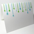 Abstract Falling Drops Embossed Cards