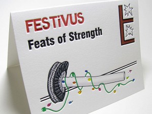 Festivus, Feats of Strength Humorous Holiday Cards