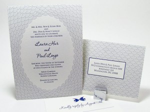 Fish scales beach wedding invitations