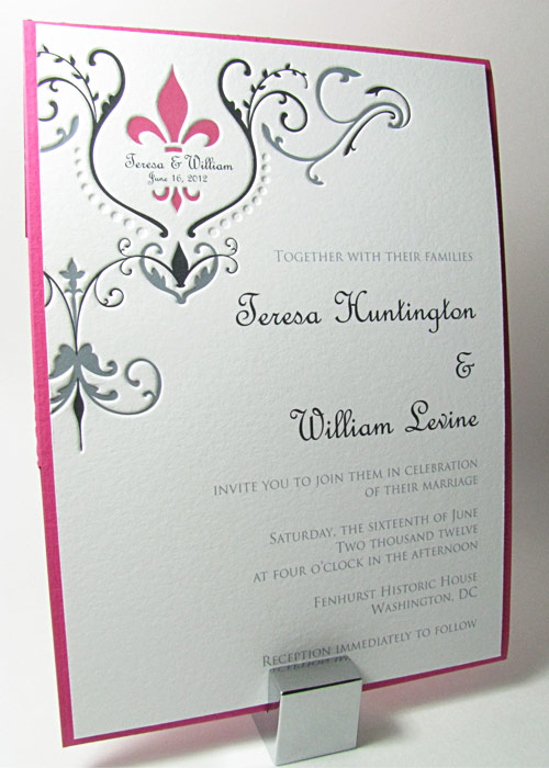 Fleur de lis wedding invitations in 2012 colors - Digby 