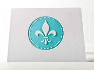 Fleur de Lis Embossed Card