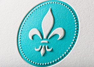 Fleur de Lis Embossed Thank You Card