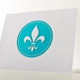 Fleur de Lis Embossed Thank You Card