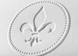 Fleur de Lis Embossed Thank You Card
