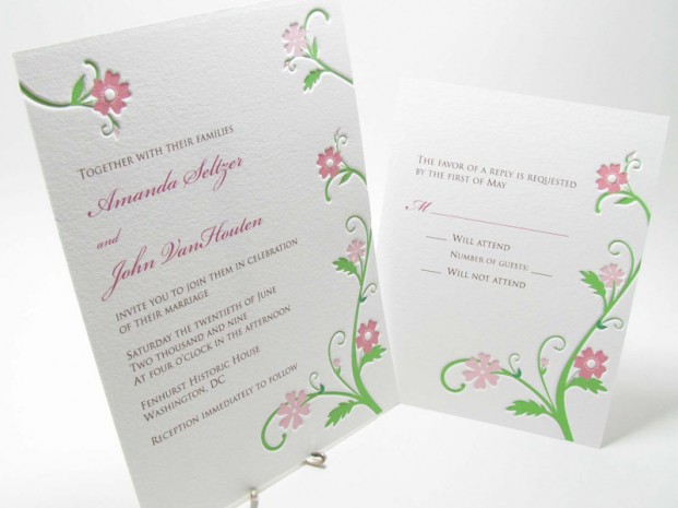 Flower Vine Wedding Invitation