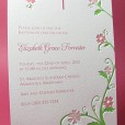 Letterpress Light Flowering Vine Baptism Invitation or Baby Announcement