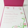 Letterpress Light Flowering Vine Baptism Invitation or Baby Announcement