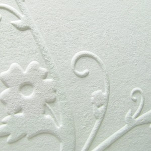 Letterpress Light Flowering Vine Baptism Invitation or Baby Announcement