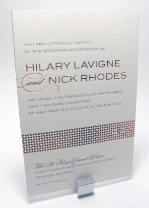 Modern foil stamping wedding invitation shiny