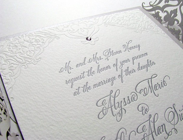 Formal luxury wedding invitation