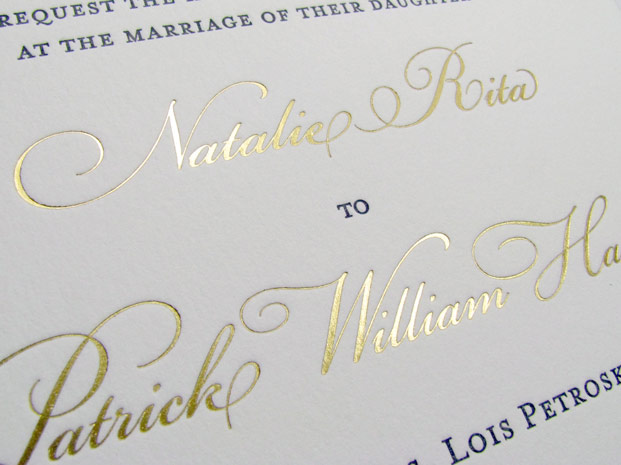 Gold printing wedding invitation