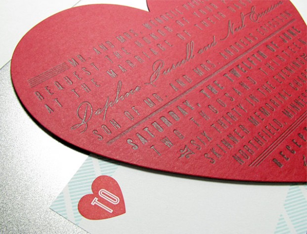 Heart wedding invitation