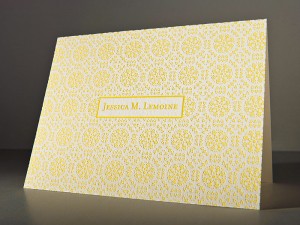 Jessica Custom letterpress folded notecards
