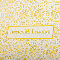 Lemon Burst Custom Letterpress Folded Notecards