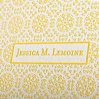Lemon Burst Custom Letterpress Folded Notecards