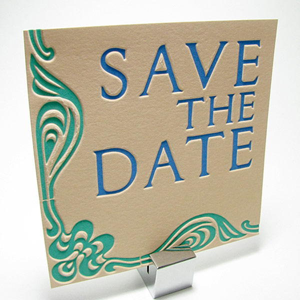 LetterMpress save the date in brown