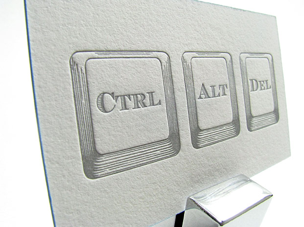 Letterpress business card computer professional