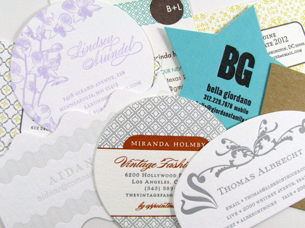 die cut letterpress cards