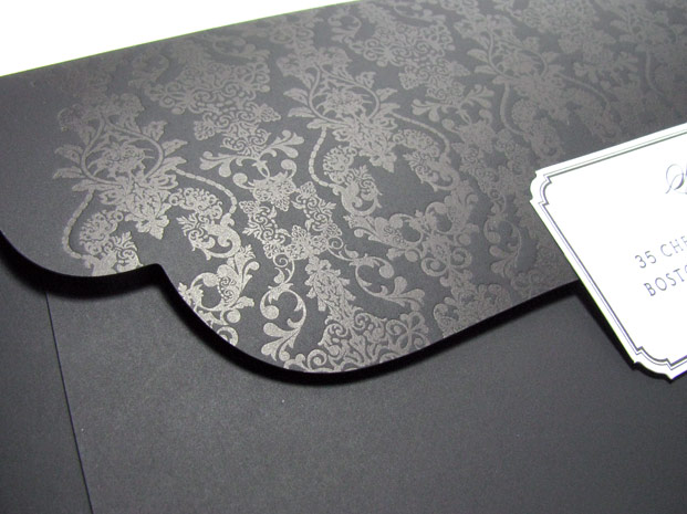 Black tie wedding invitations