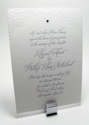 laser cut fold letterpress invitation