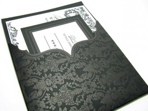 Black tie luxury wedding invitations