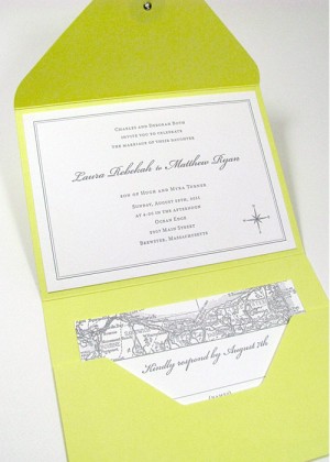 Map pocketfold invitations