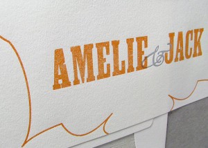 Modern letterpress wedding invitations