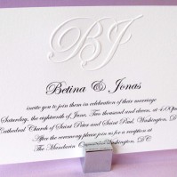 Custom Embossed Monogram Wedding Invitation