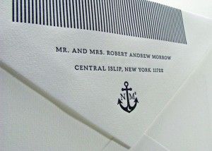 Nautical letterpress invitations