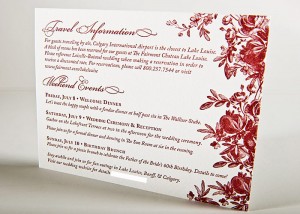 Vintage Flowers Letterpress Wedding Invitation