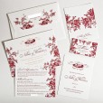 Vintage Flowers Letterpress Wedding Invitation