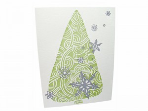 Whimsical Letterpress Christmas Tree Holiday Card