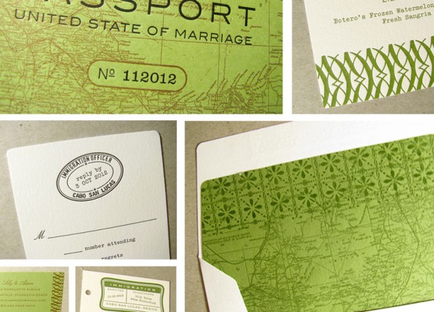 Passport wedding invitation