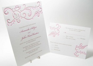 Monogram Scroll Wedding Invitation