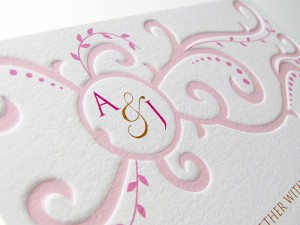 Monogram Scroll Wedding Invitation