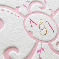 Monogram Scroll Wedding Invitation