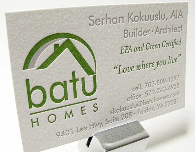Letterpress card Batu Homes