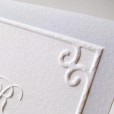 Embossed Border Monogram Wedding Invitation