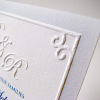 Embossed Gate & Monogram Border Wedding Invitation