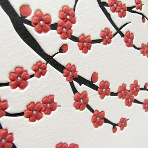 Cherry blossom cards traditional embossed