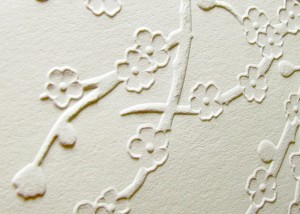 Cherry blossom cards embossed back