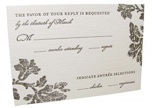 Letterpress Black Tie Formal Wedding Invitations