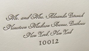 Letterpress Black Tie Formal Wedding Invitations