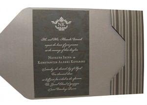 Letterpress Black Tie Formal Wedding Invitations
