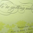 Letterpress Damask Traditional Wedding Invitations