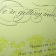 Letterpress Damask Traditional Wedding Invitations