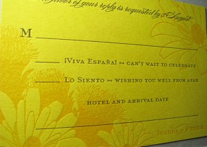 spanish style mexico wedding letterpress invitation